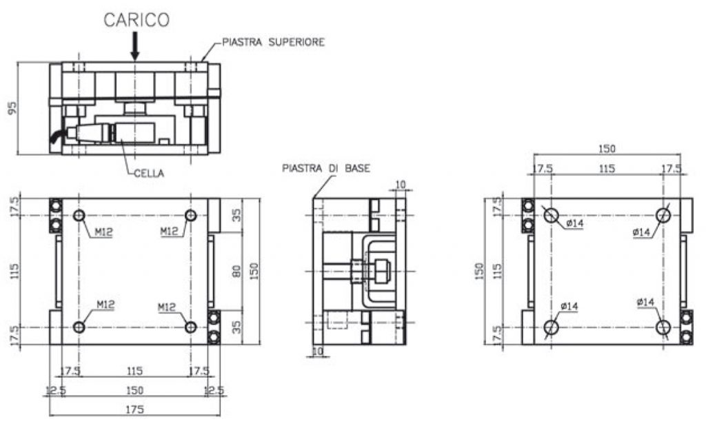 technocal draw Fitting accessory for CMP2 cells from 250 kg to 10 t